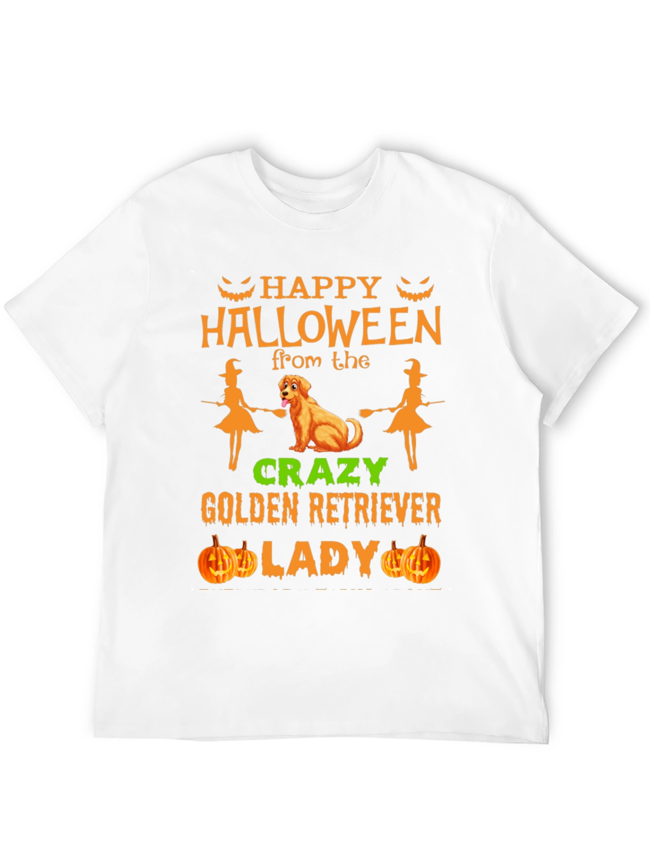 Halloween Golden Retriever Lady Graphic Tee