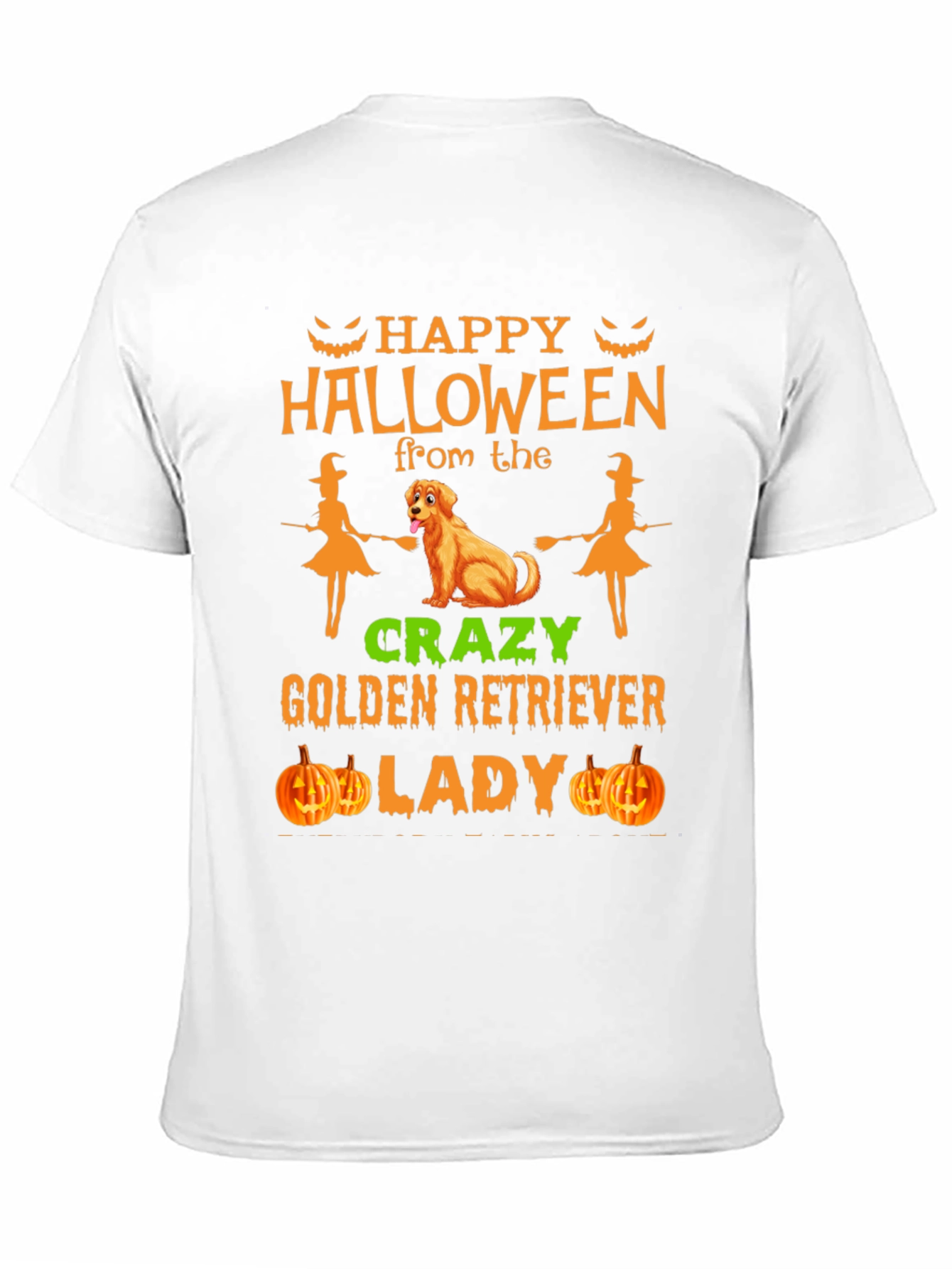 Halloween Golden Retriever Lady Graphic Tee