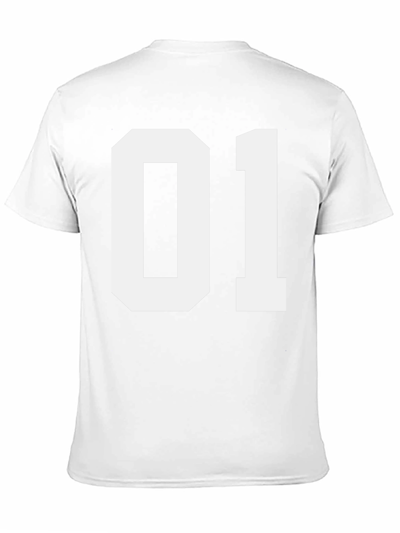 Black T-Shirt with White 01 Number Design