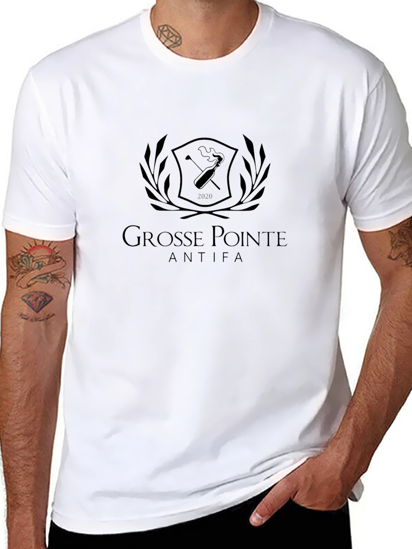 Grosse Pointe Antifa Black Graphic Tee
