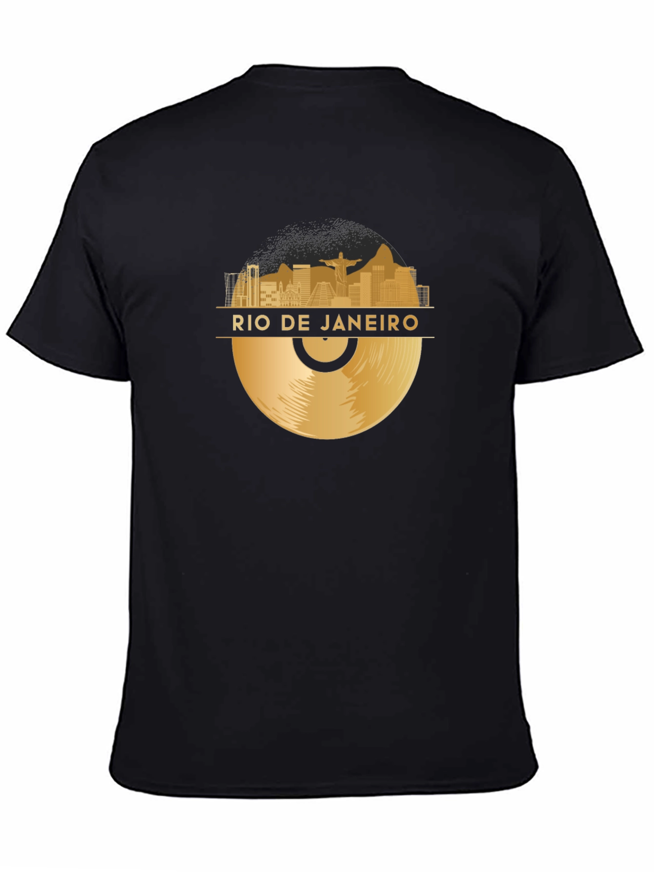 Rio de Janeiro Vinyl Graphic T-Shirt - Black