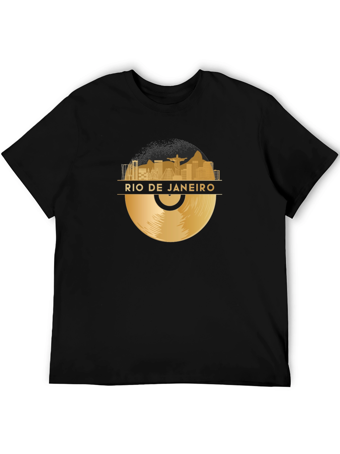 Rio de Janeiro Vinyl Graphic T-Shirt - Black