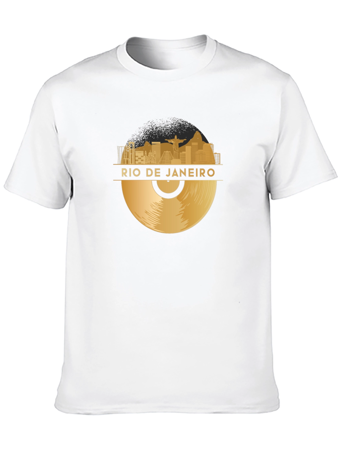 Rio de Janeiro Vinyl Graphic T-Shirt - Black