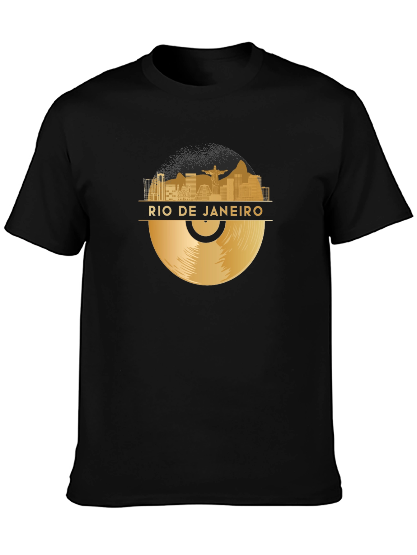 Rio de Janeiro Vinyl Graphic T-Shirt - Black