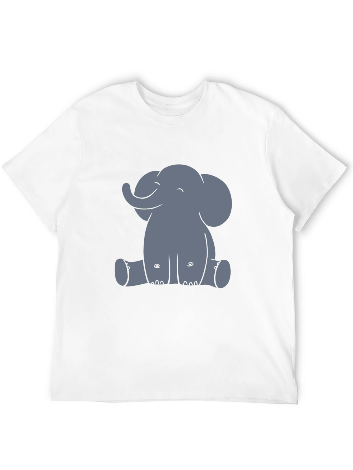 Cute Elephant Graphic Tee - Black Cotton T-Shirt