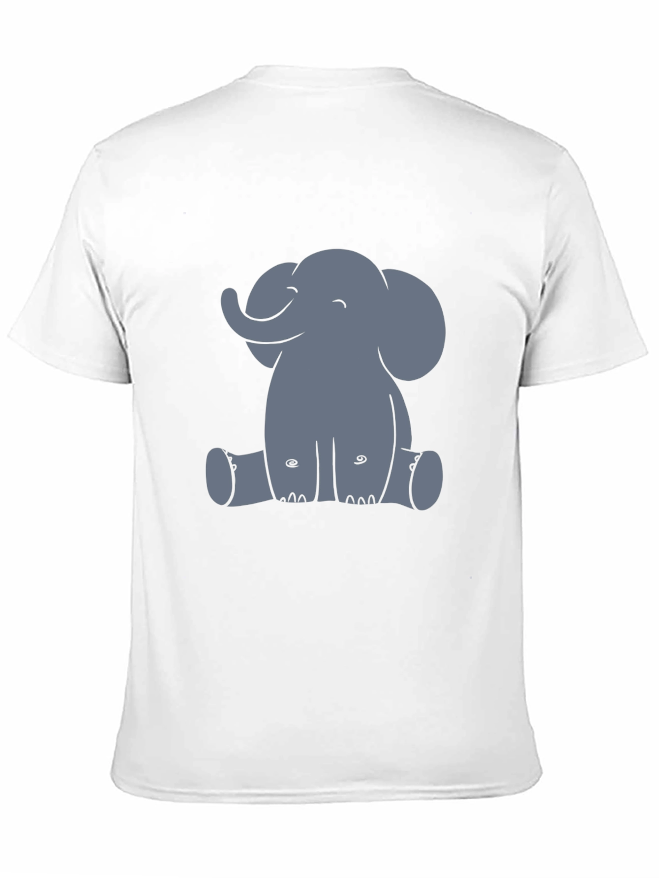Cute Elephant Graphic Tee - Black Cotton T-Shirt