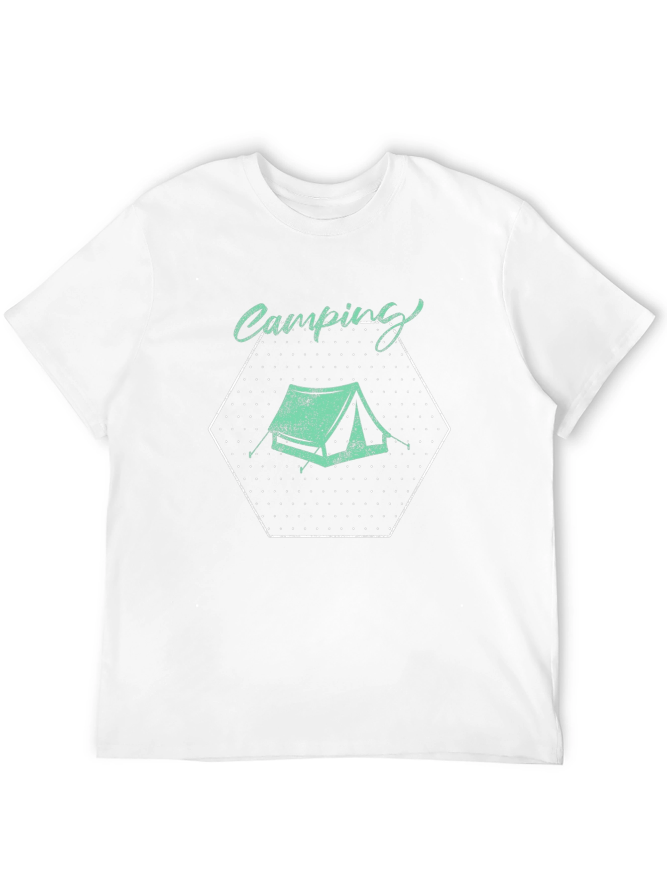 Camping Tent Graphic Tee - Black Cotton T-Shirt