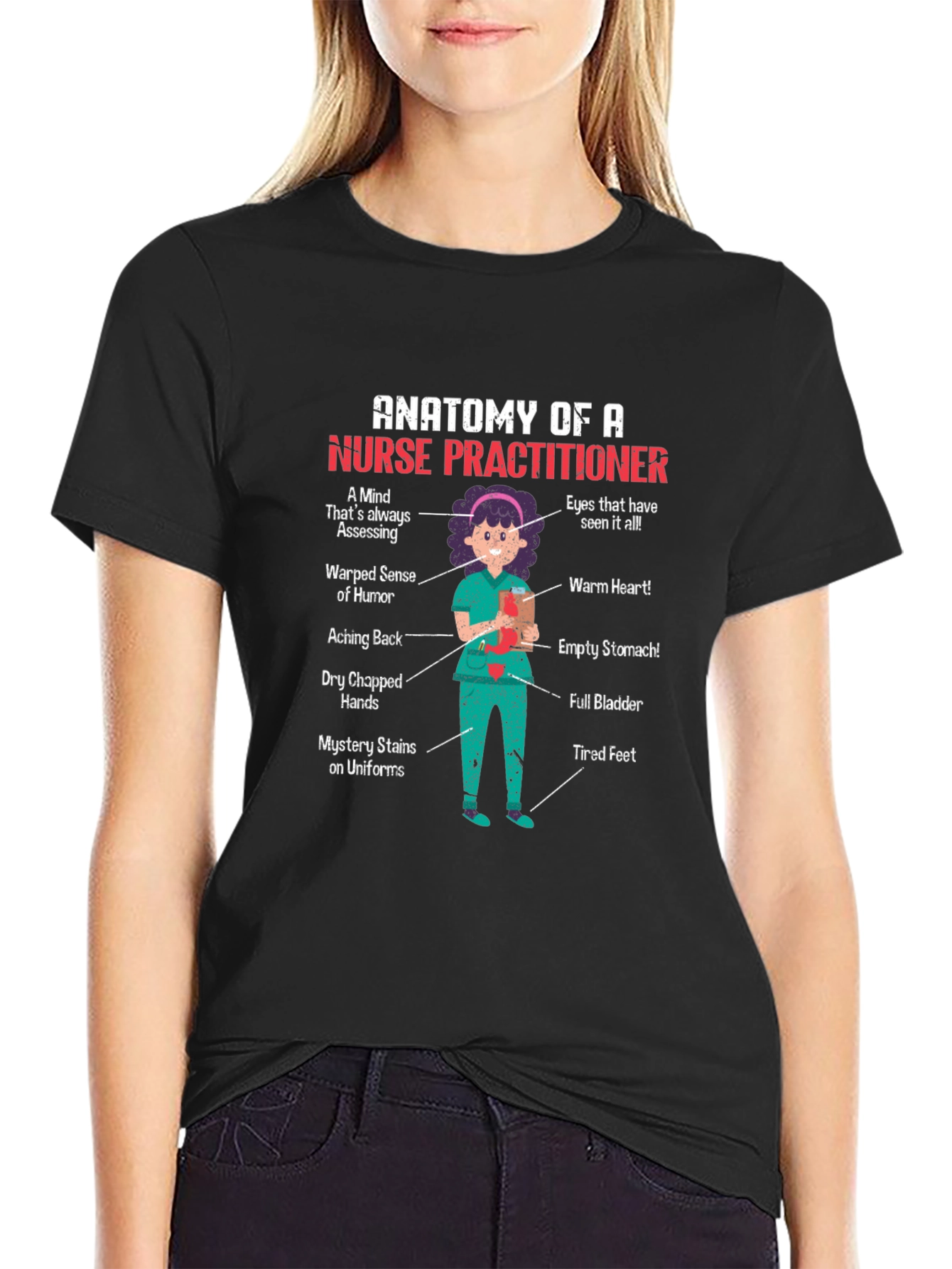 Anatomy of a Nurse Practitioner Graphic T-Shirt