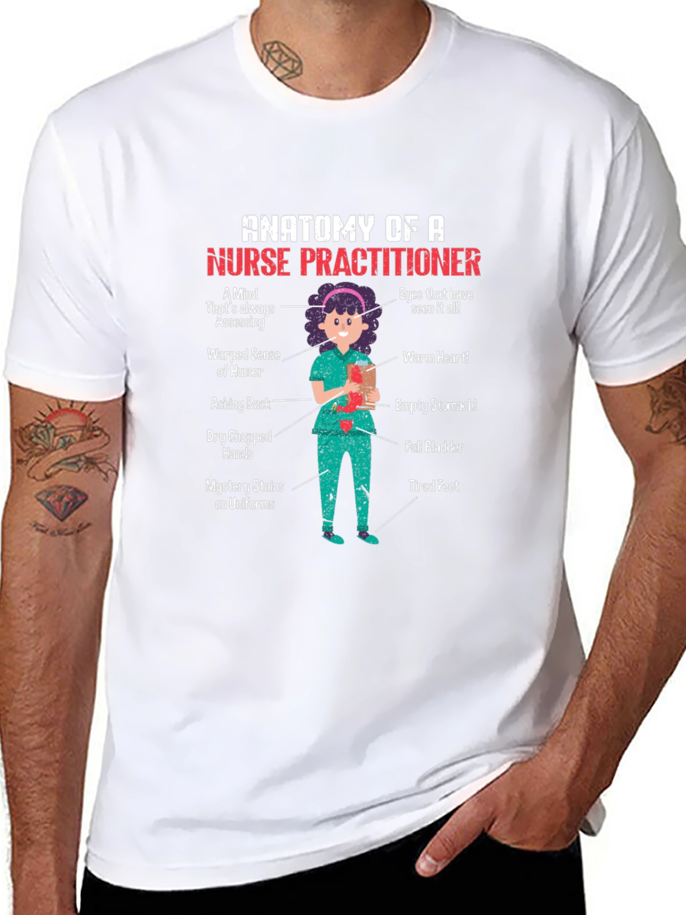 Anatomy of a Nurse Practitioner Graphic T-Shirt