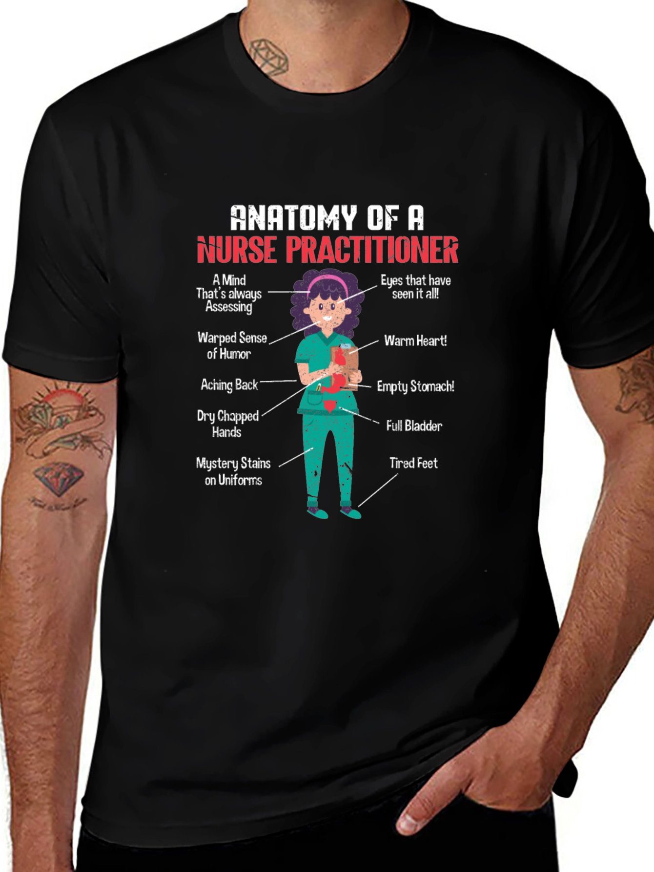 Anatomy of a Nurse Practitioner Graphic T-Shirt