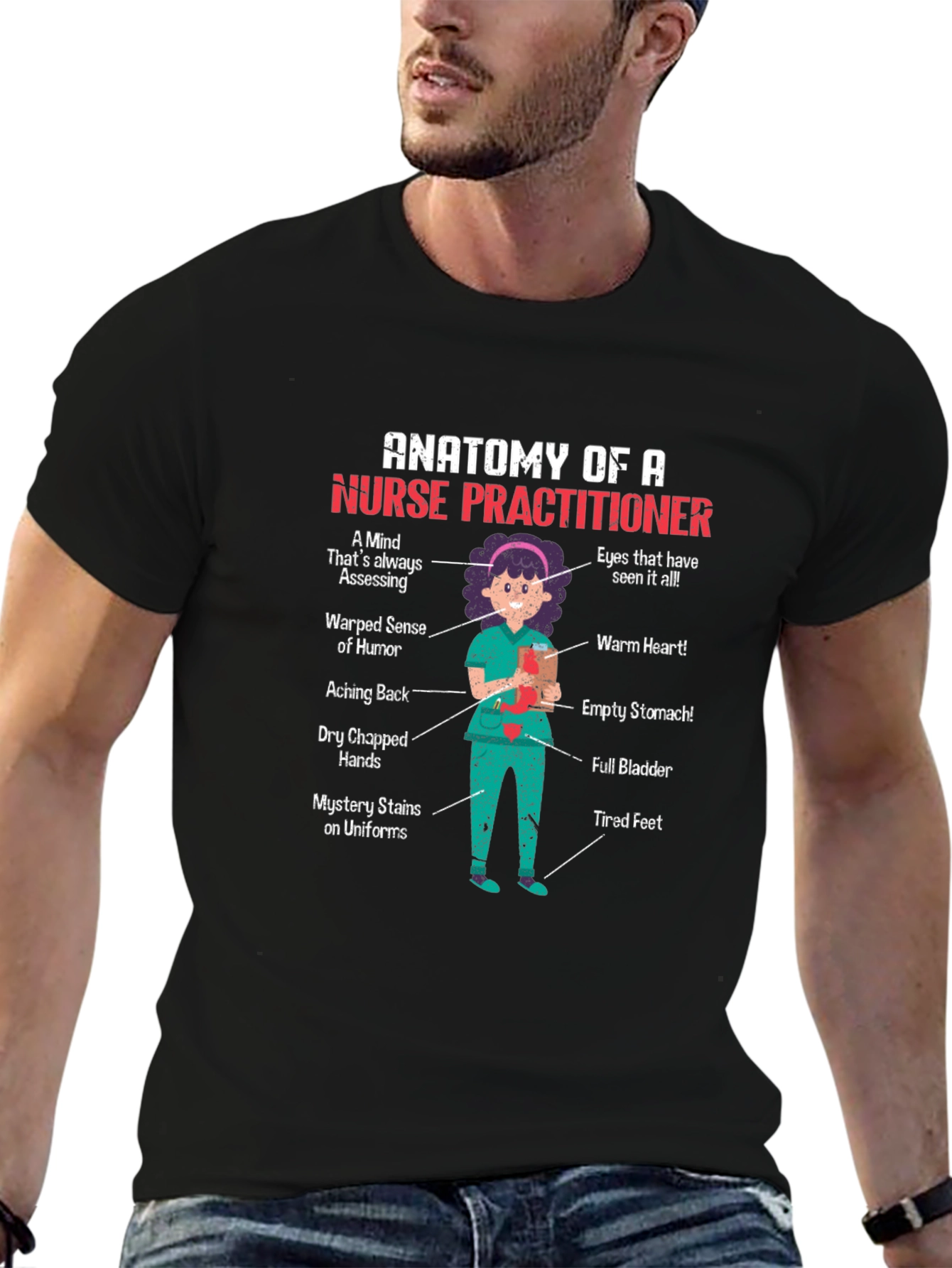 Anatomy of a Nurse Practitioner Graphic T-Shirt