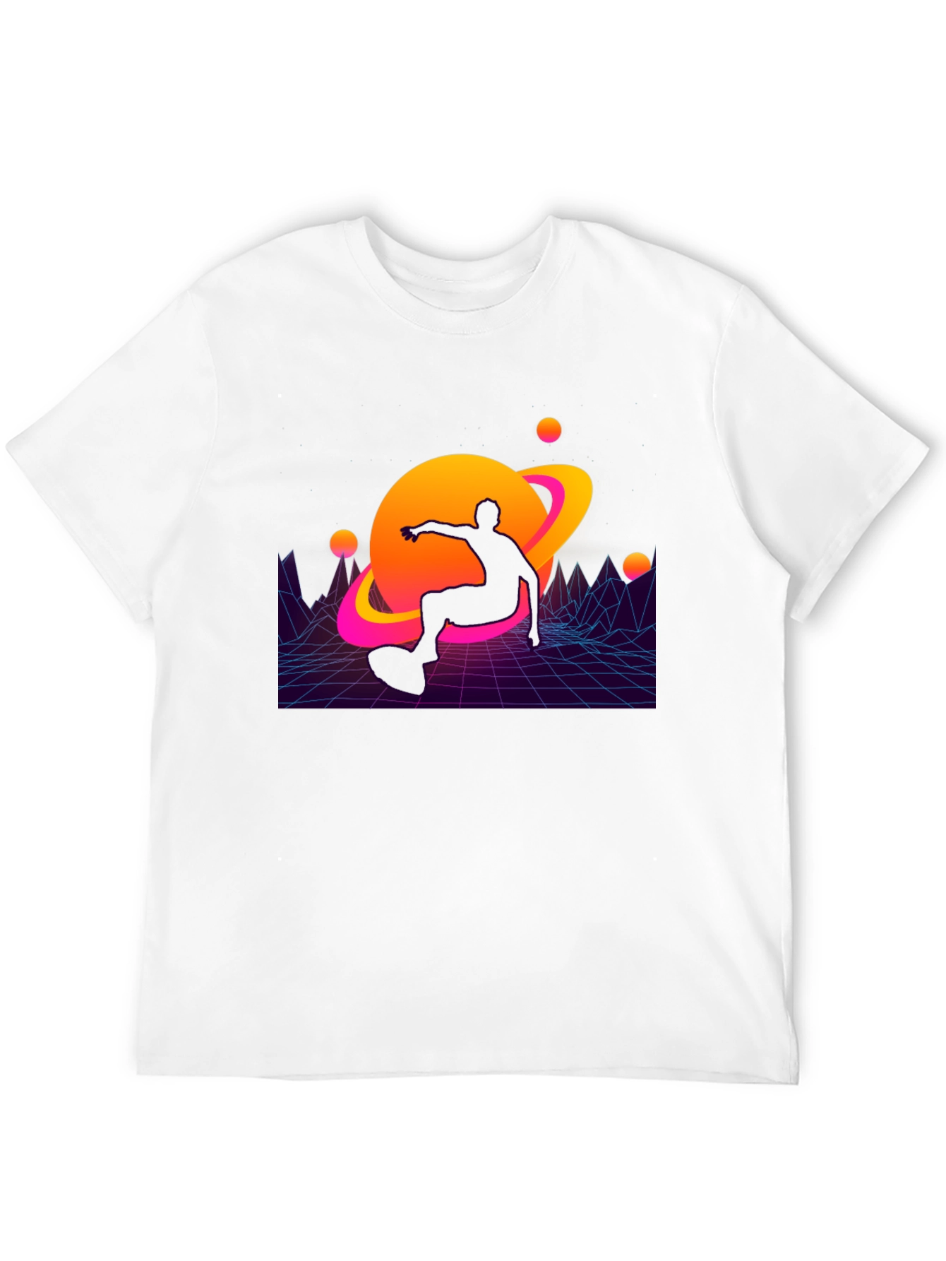 Retro Space Skater T-Shirt - Black Graphic Tee