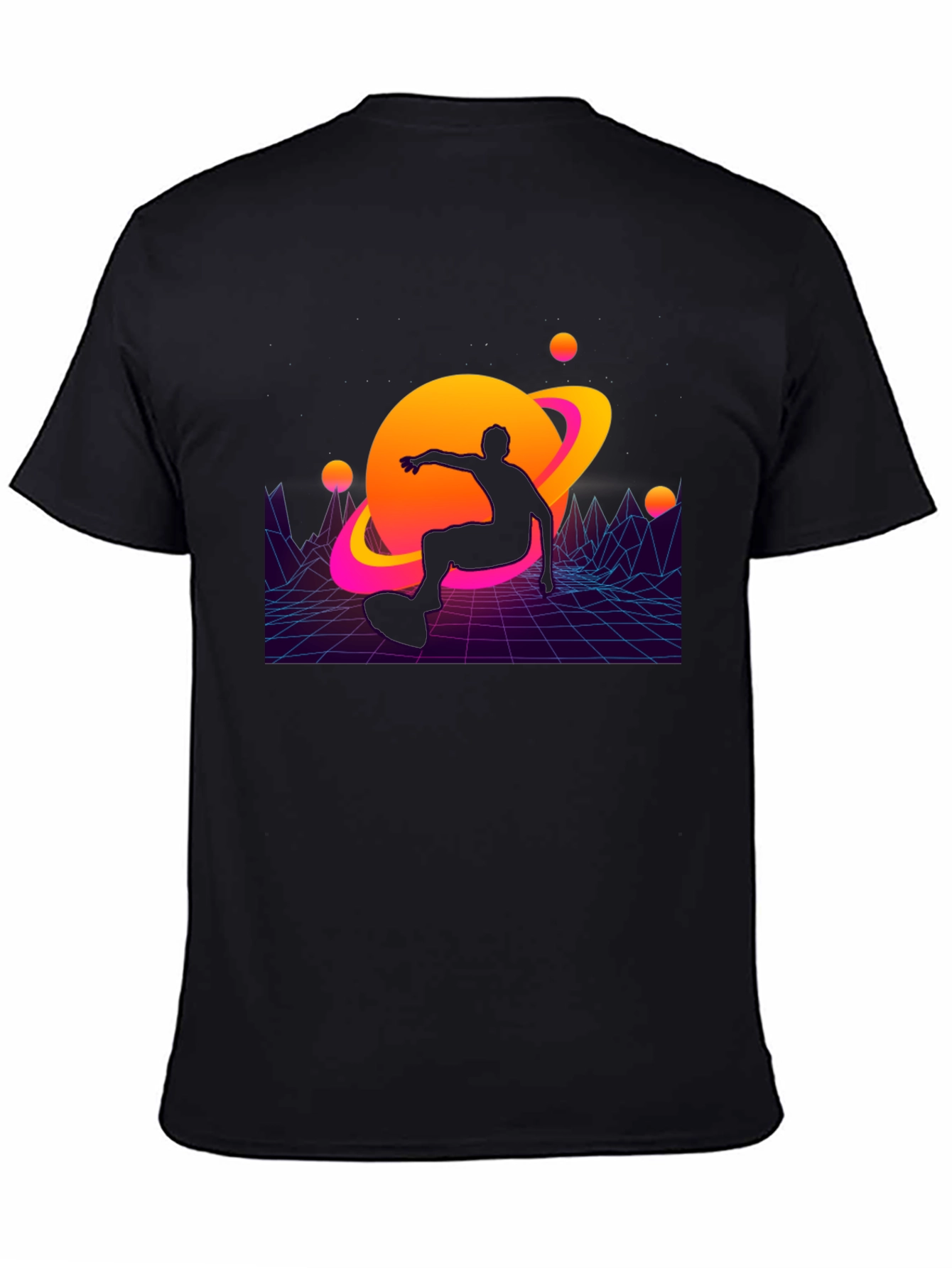 Retro Space Skater T-Shirt - Black Graphic Tee