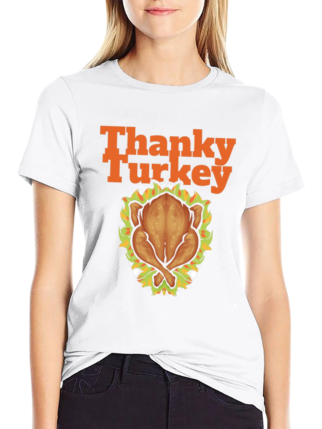 Thanky Turkey Thanksgiving T-Shirt - Roasted Turkey Graphic Tee