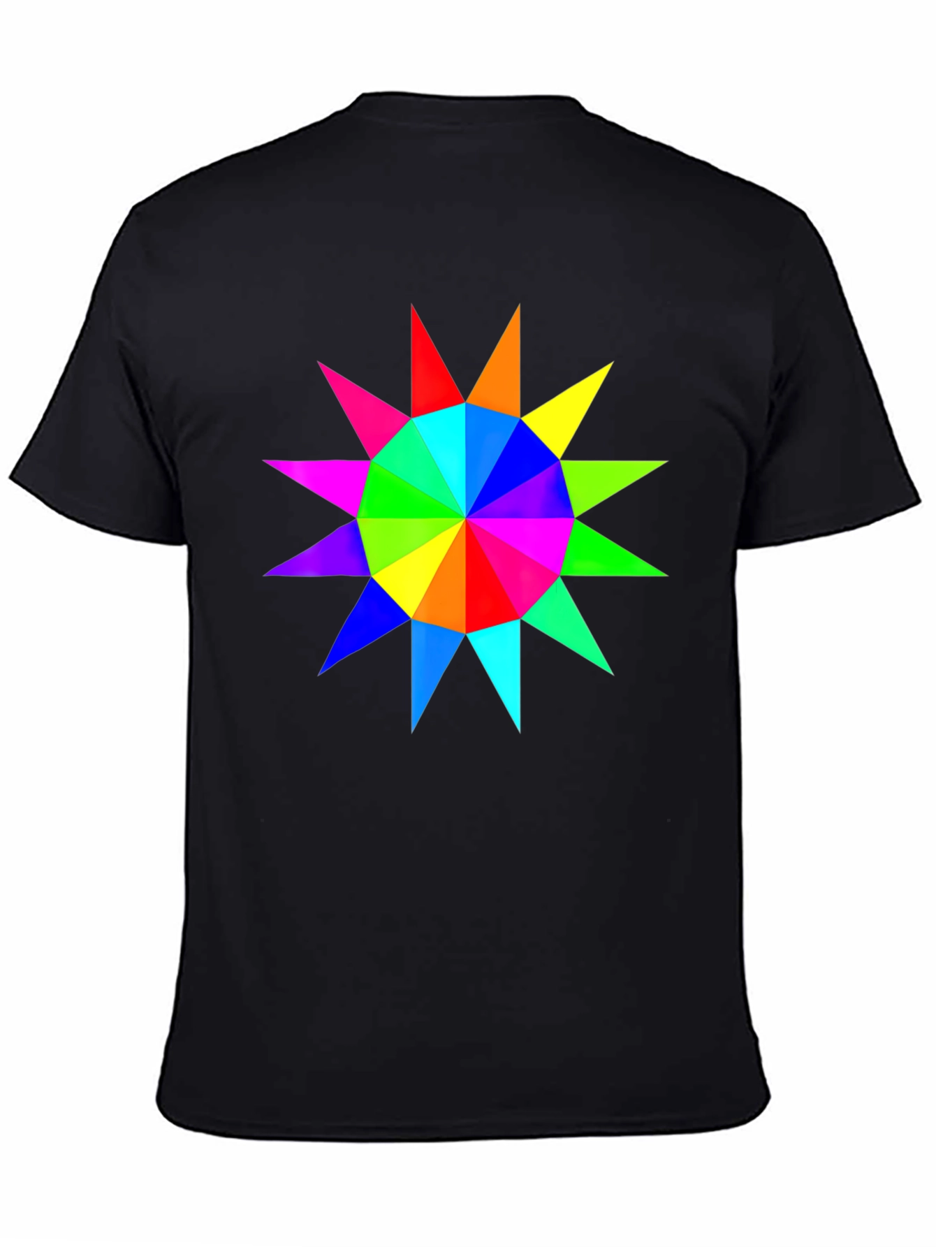 Rainbow Starburst Graphic Black T-Shirt