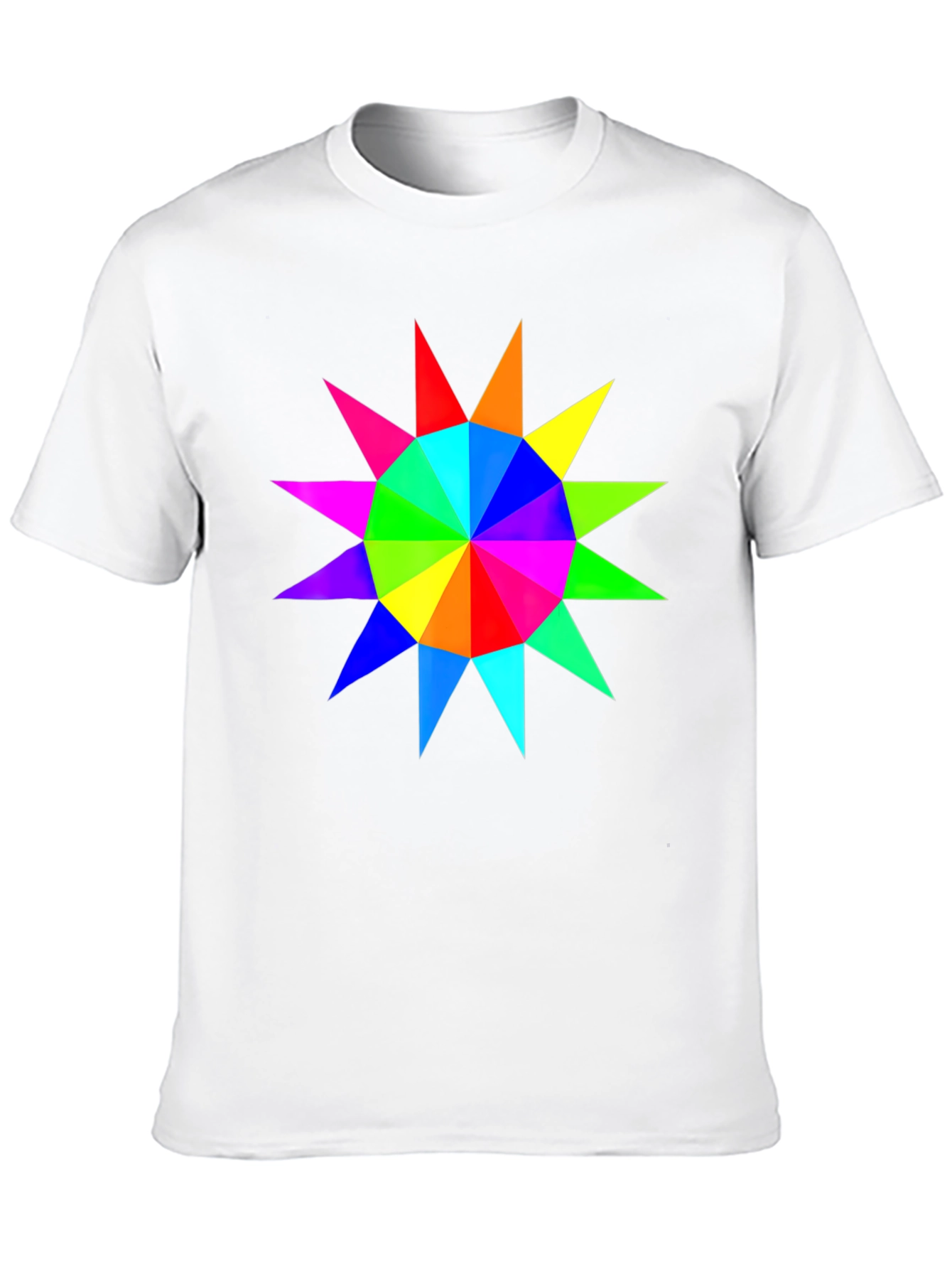 Rainbow Starburst Graphic Black T-Shirt