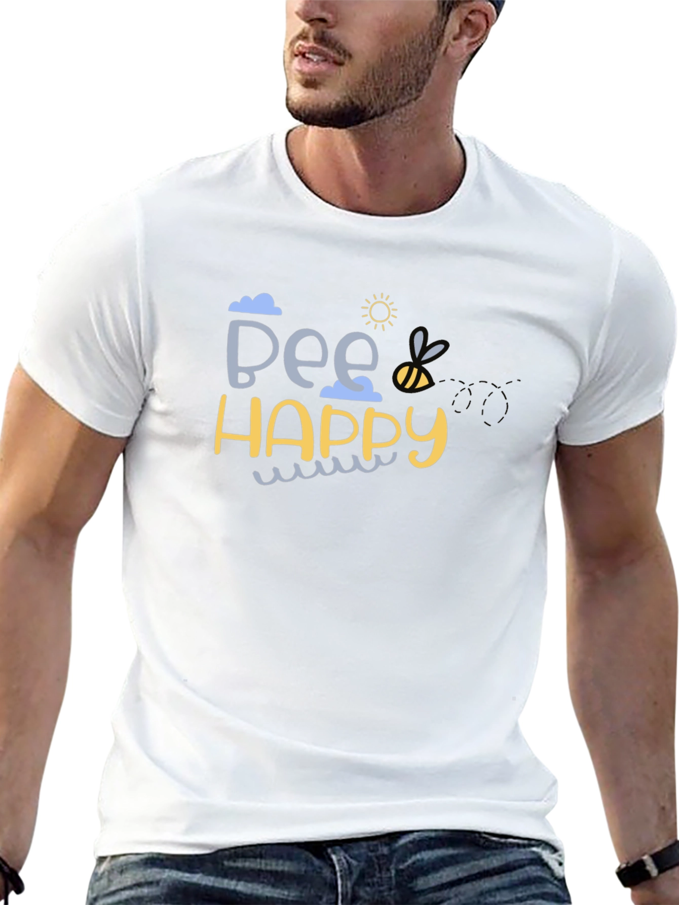 Bee Happy Graphic T-Shirt | Cute Unisex Tee