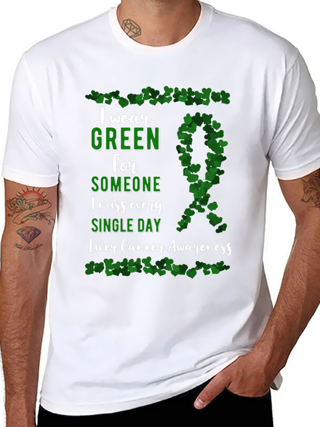 Liver Cancer Awareness I Wear Green T-Shirt