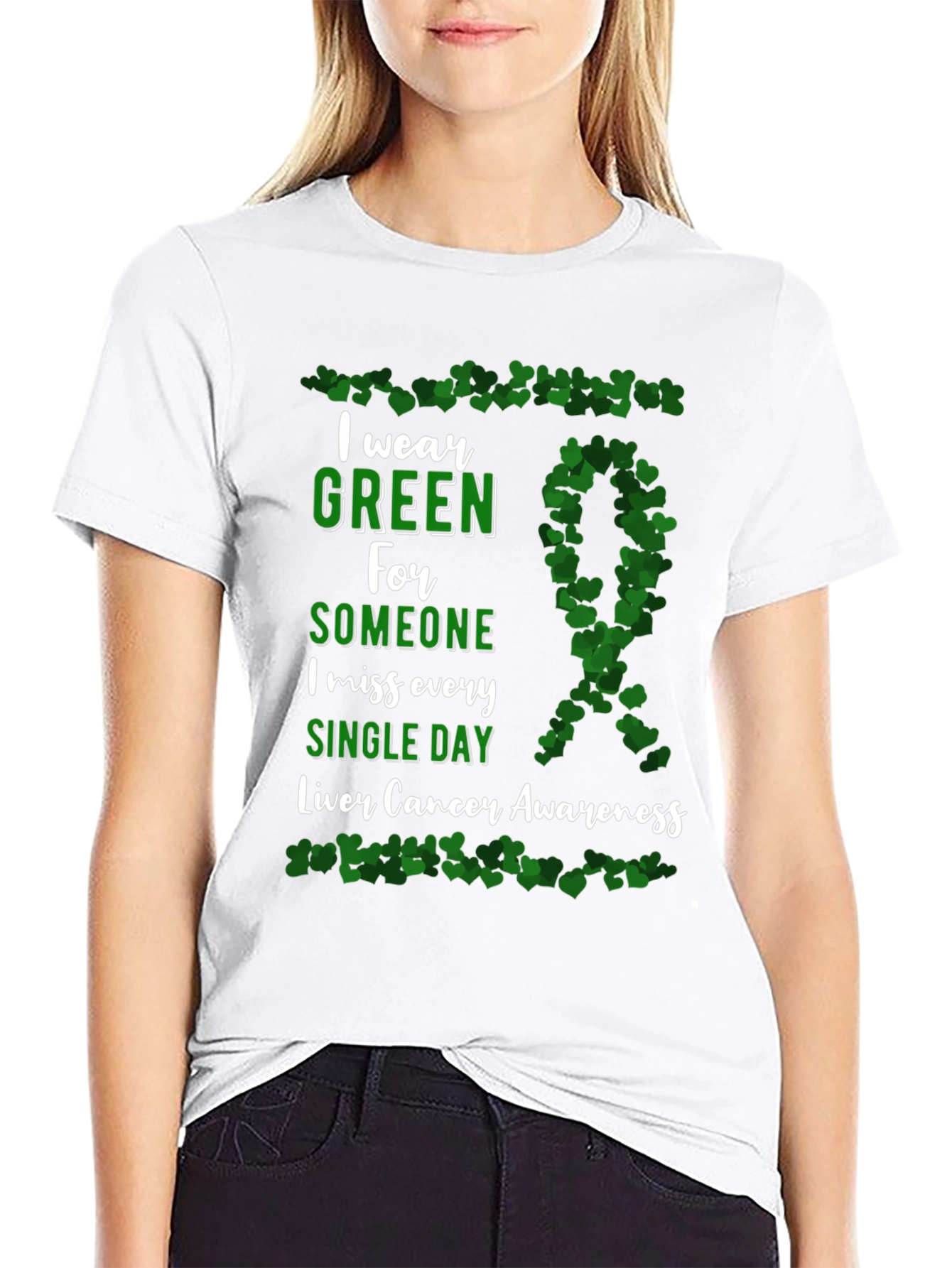 Liver Cancer Awareness I Wear Green T-Shirt