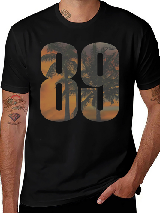 80s Sunset Palm Tree Graphic T-Shirt