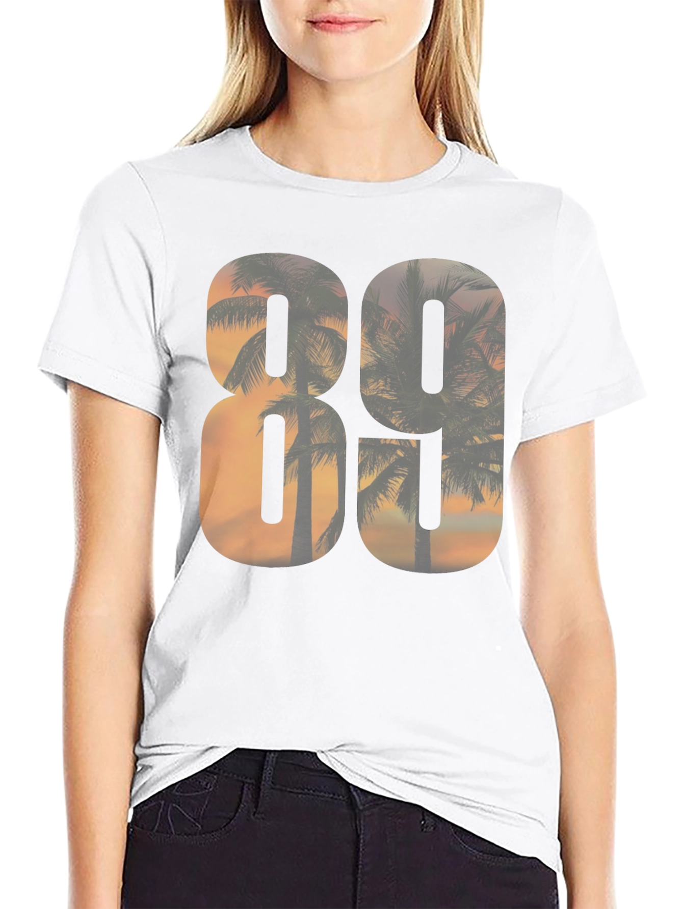 80s Sunset Palm Tree Graphic T-Shirt
