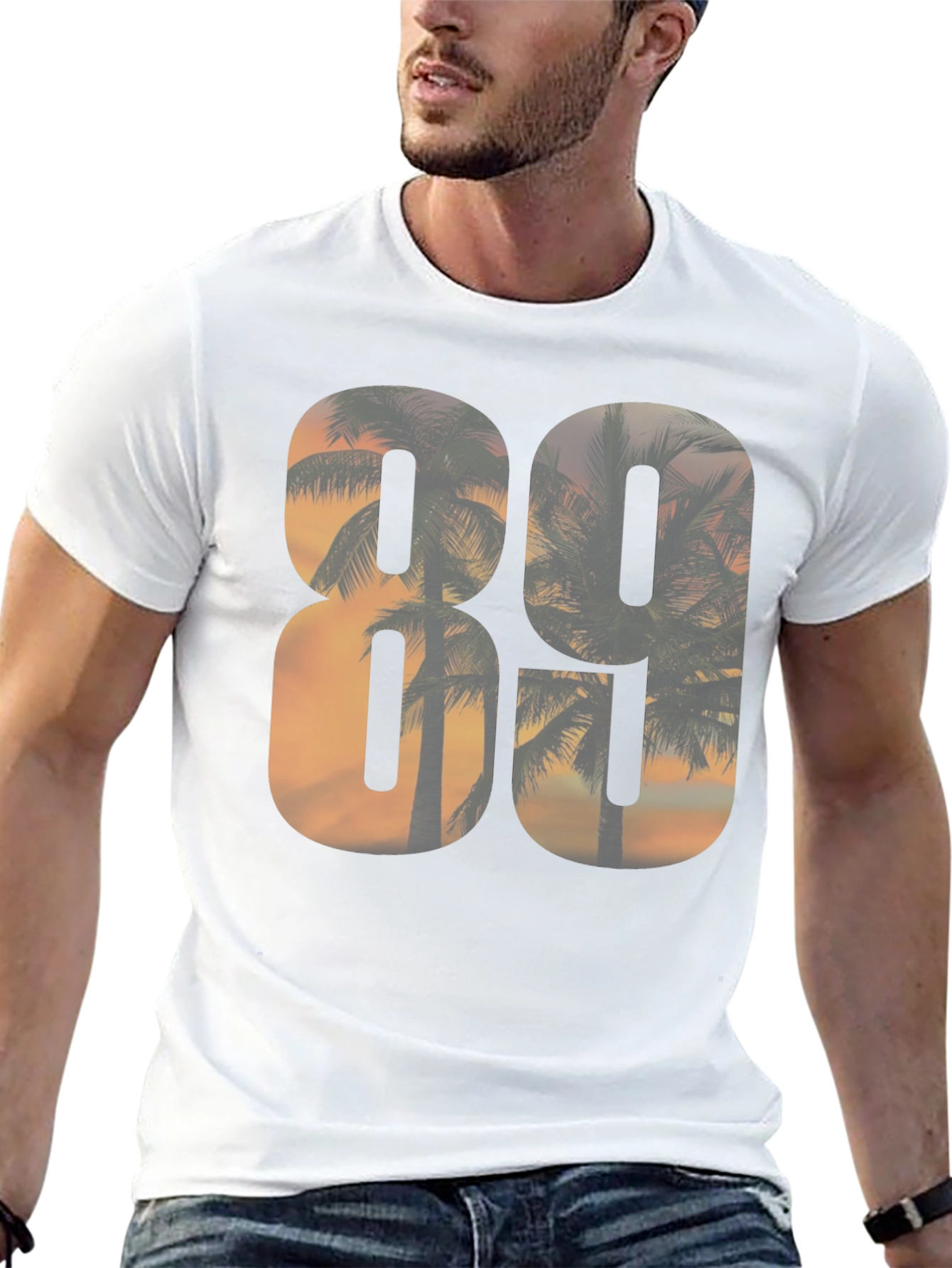 80s Sunset Palm Tree Graphic T-Shirt