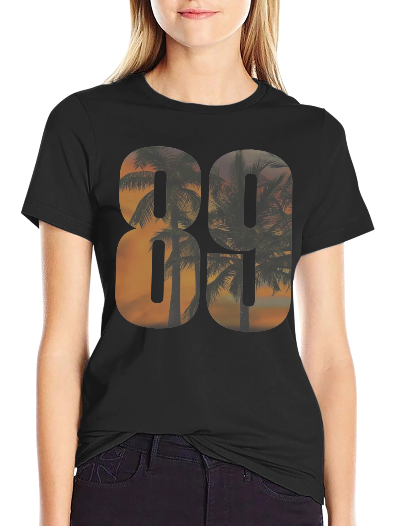 80s Sunset Palm Tree Graphic T-Shirt