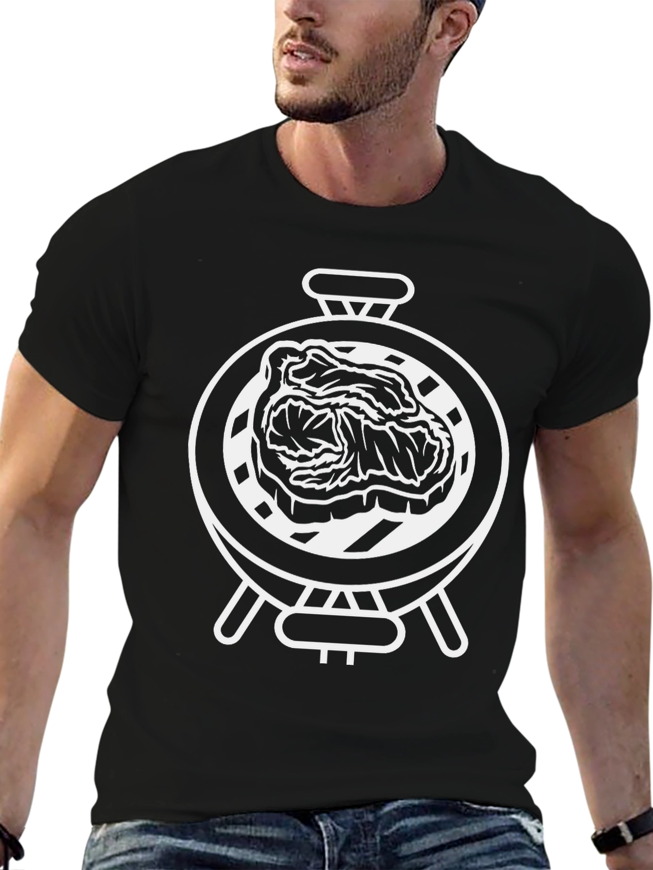 Grill Master Black T-Shirt - BBQ Meat Design