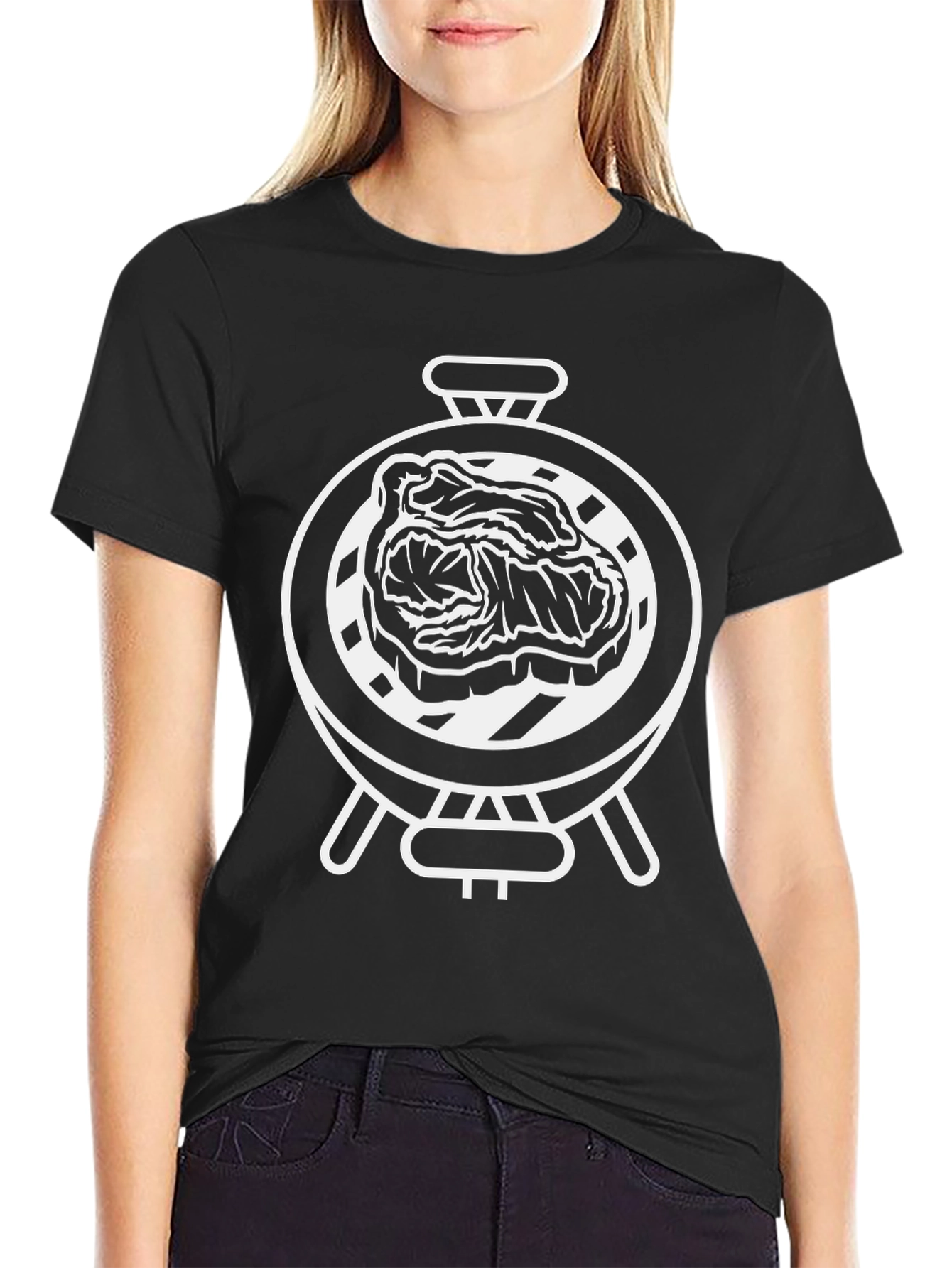 Grill Master Black T-Shirt - BBQ Meat Design