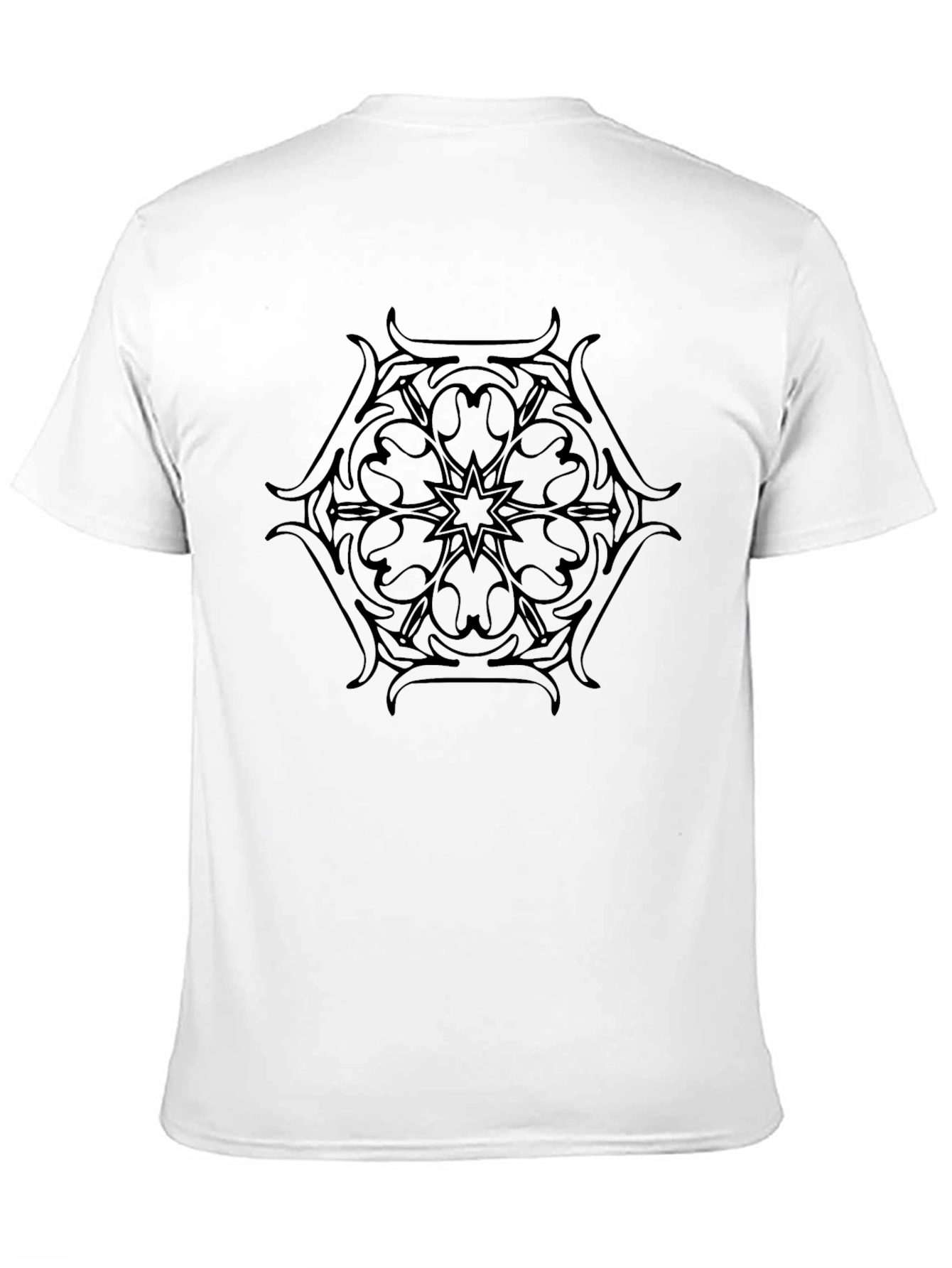 Black T-Shirt with Mandala Style Graphic Print