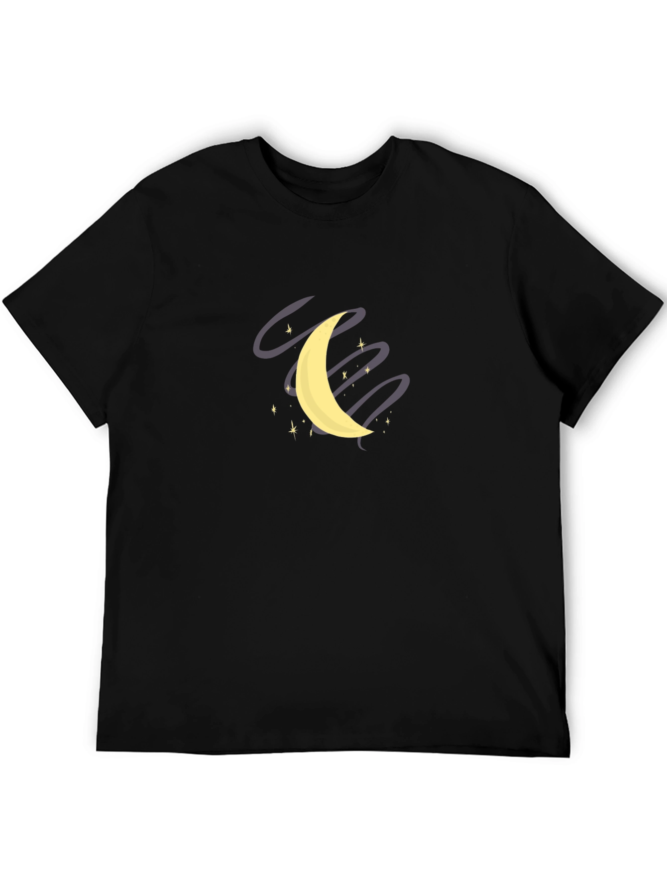 Moon and Stars Graphic Black T-Shirt