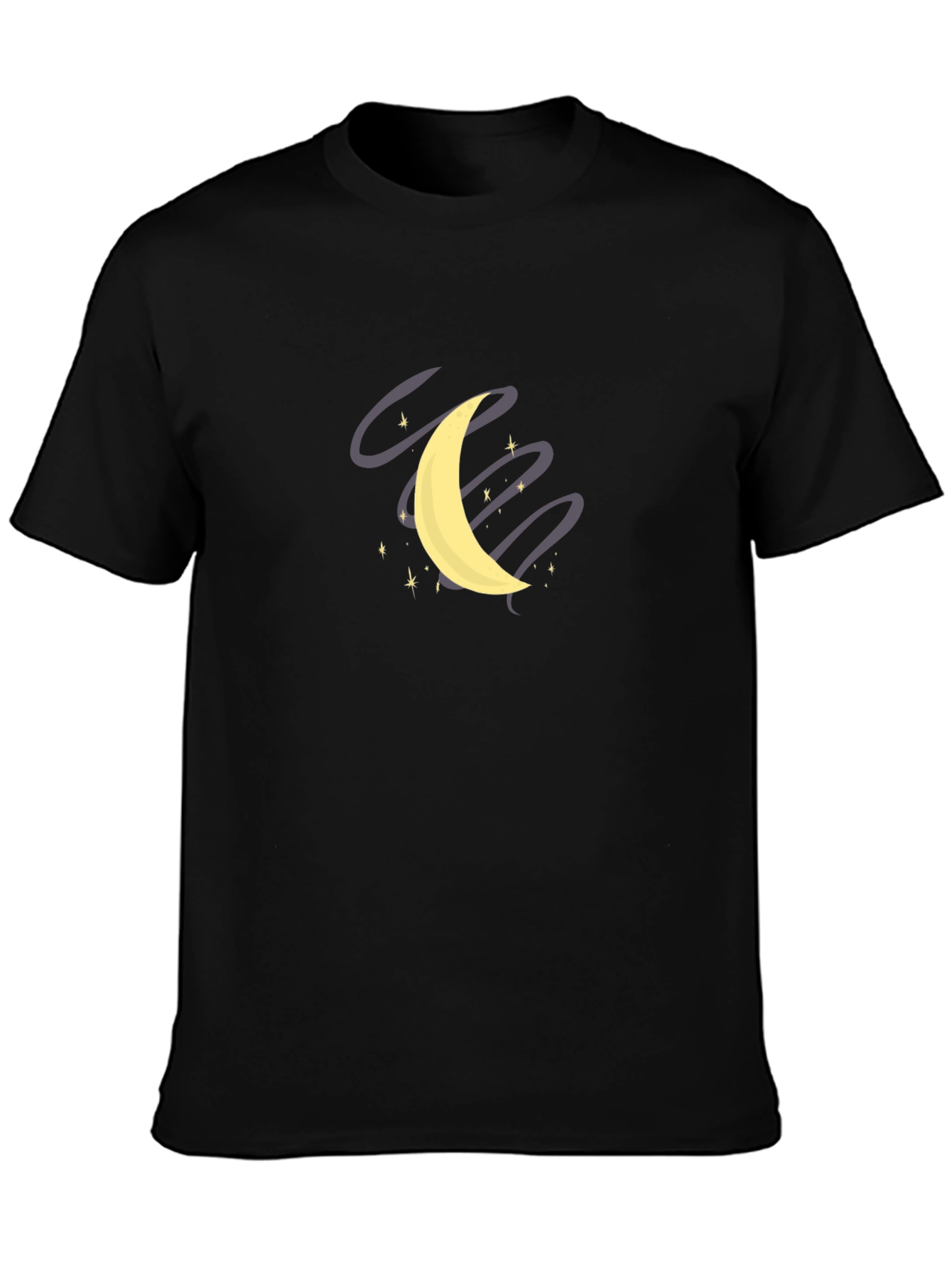 Moon and Stars Graphic Black T-Shirt