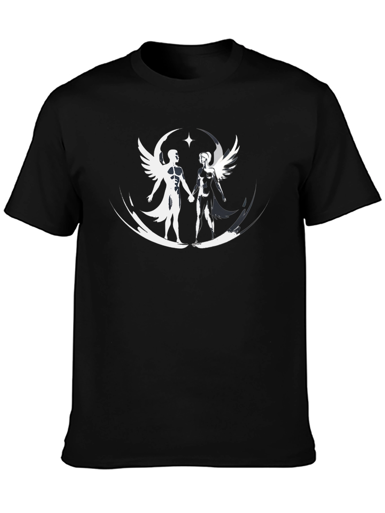 Angelic Couple Graphic Tee - Stylish & Unique