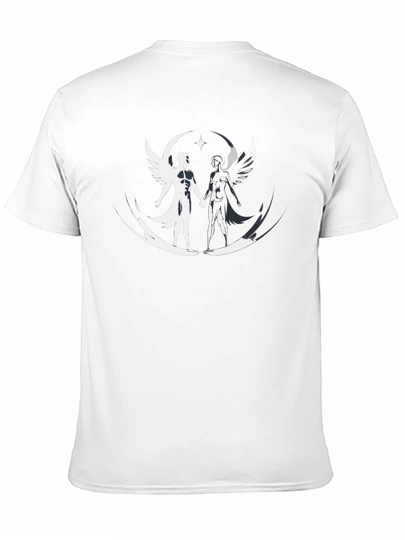 Angelic Couple Graphic Tee - Stylish & Unique