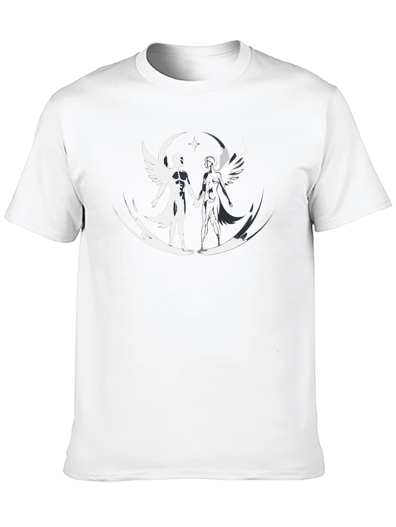 Angelic Couple Graphic Tee - Stylish & Unique