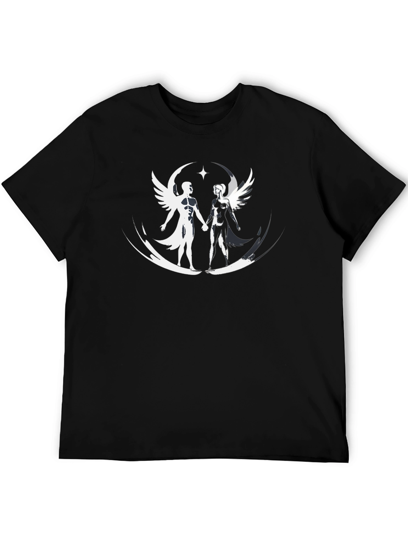 Angelic Couple Graphic Tee - Stylish & Unique