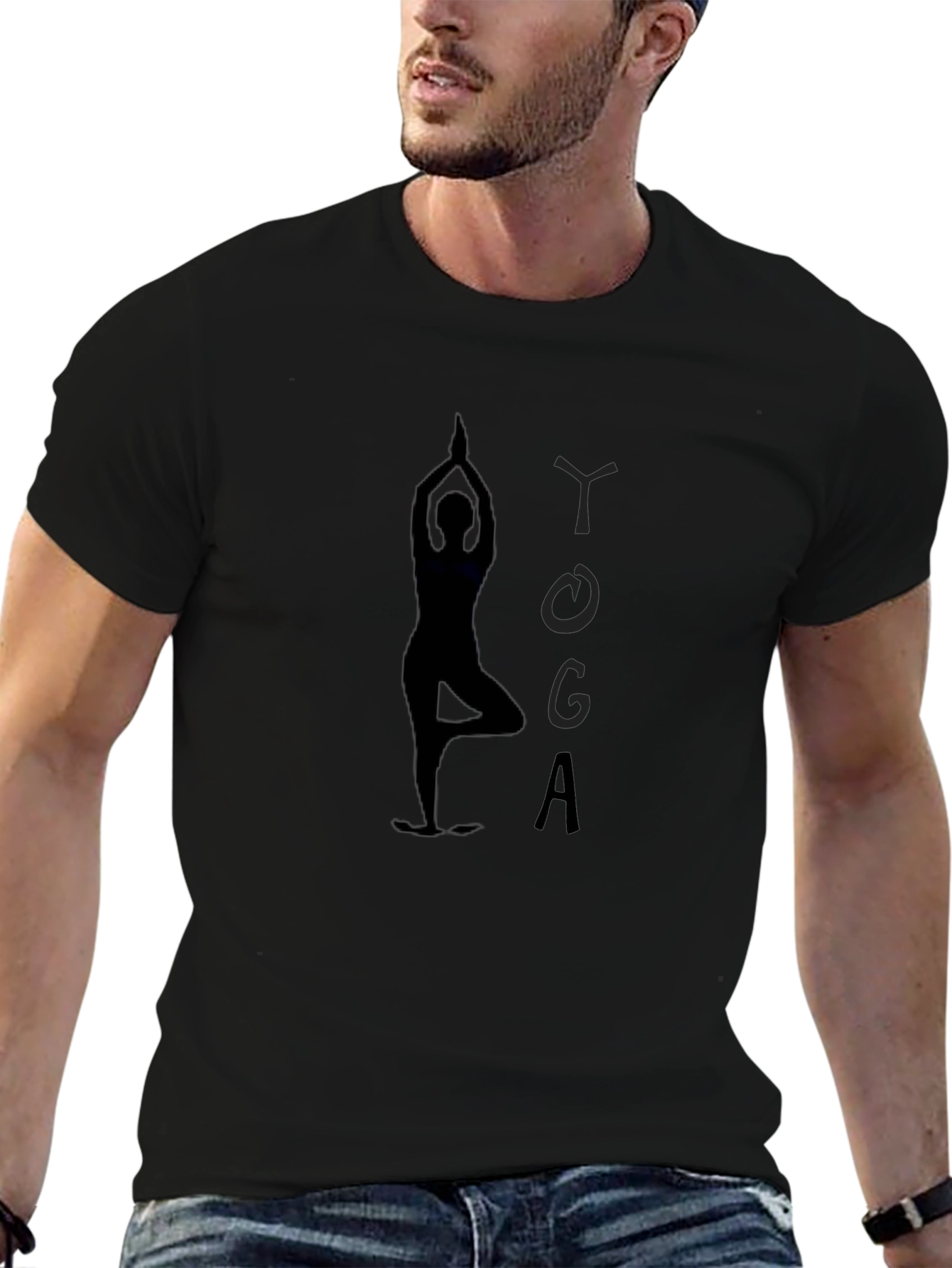 Yoga Silhouette Black T-Shirt