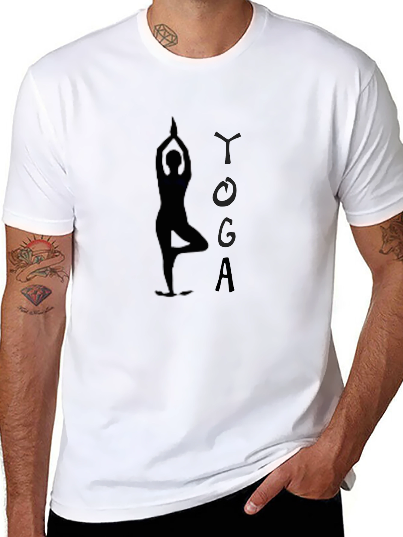 Yoga Silhouette Black T-Shirt