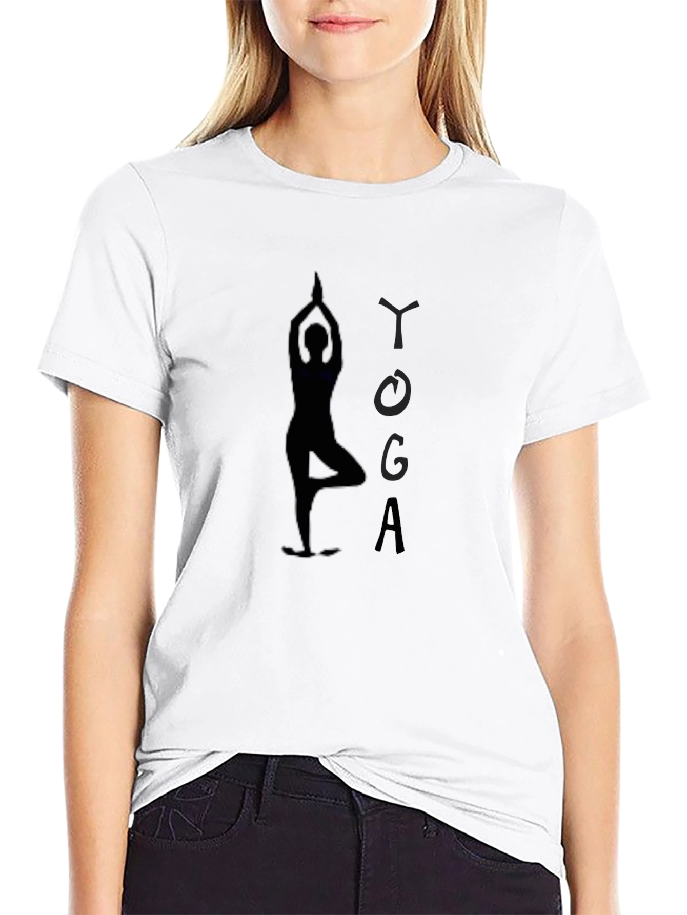Yoga Silhouette Black T-Shirt