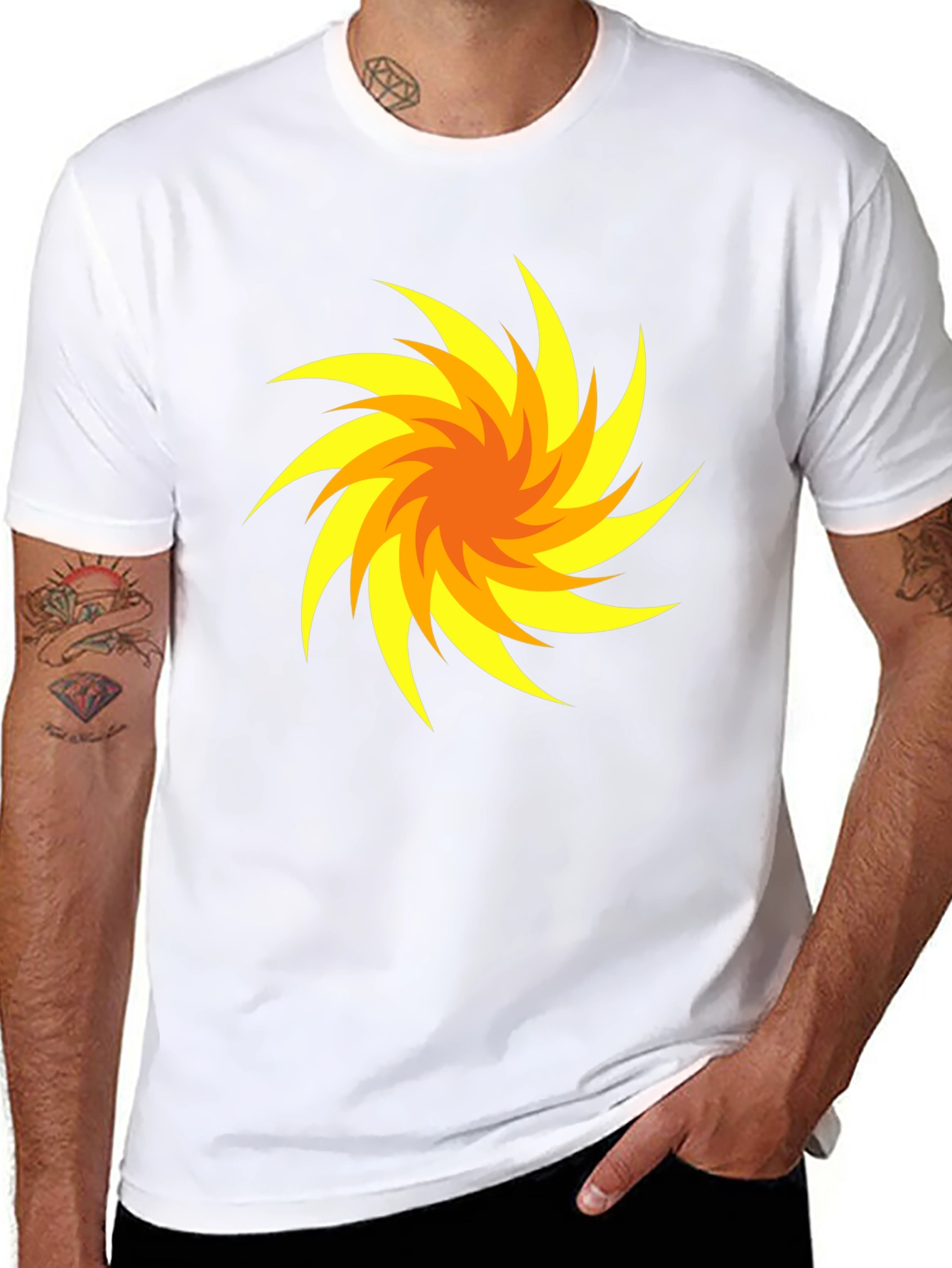 Swirl Design Black T-Shirt