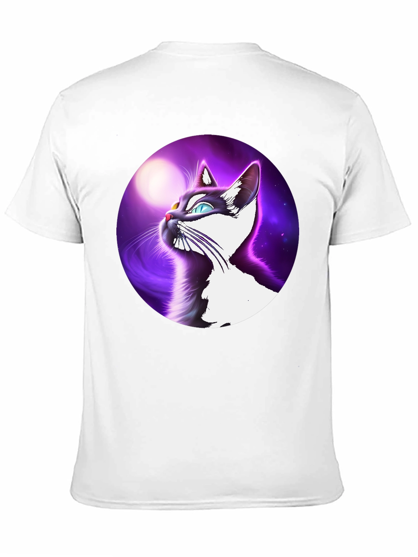 Cosmic Cat T-Shirt - Black Cotton Blend Tee