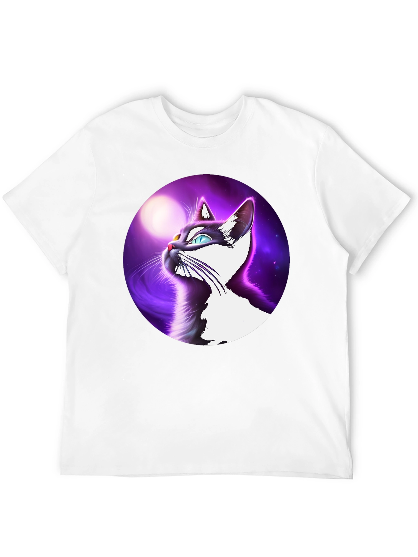 Cosmic Cat T-Shirt - Black Cotton Blend Tee