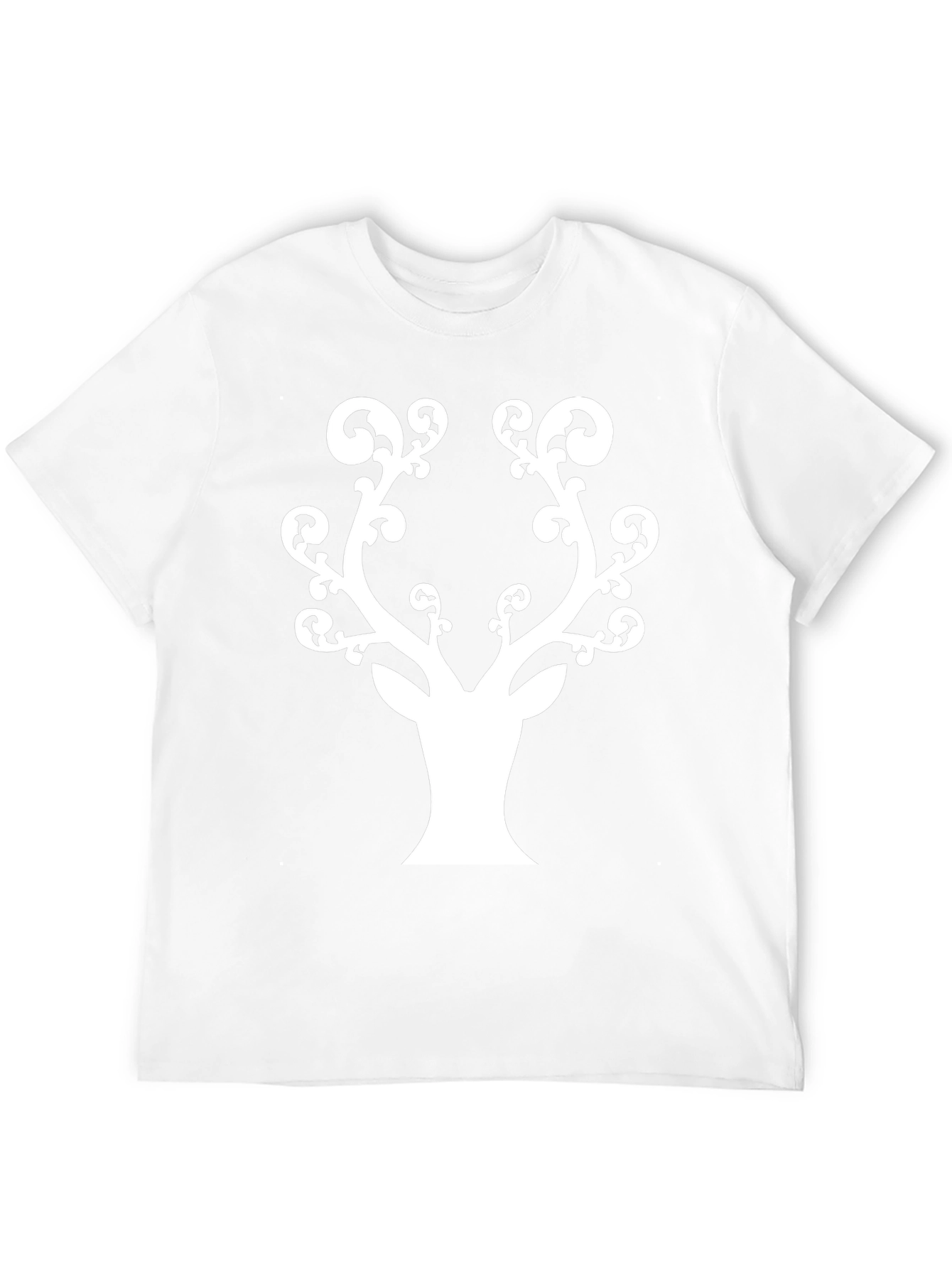 Stylish Deer Antler Graphic Tee - Black