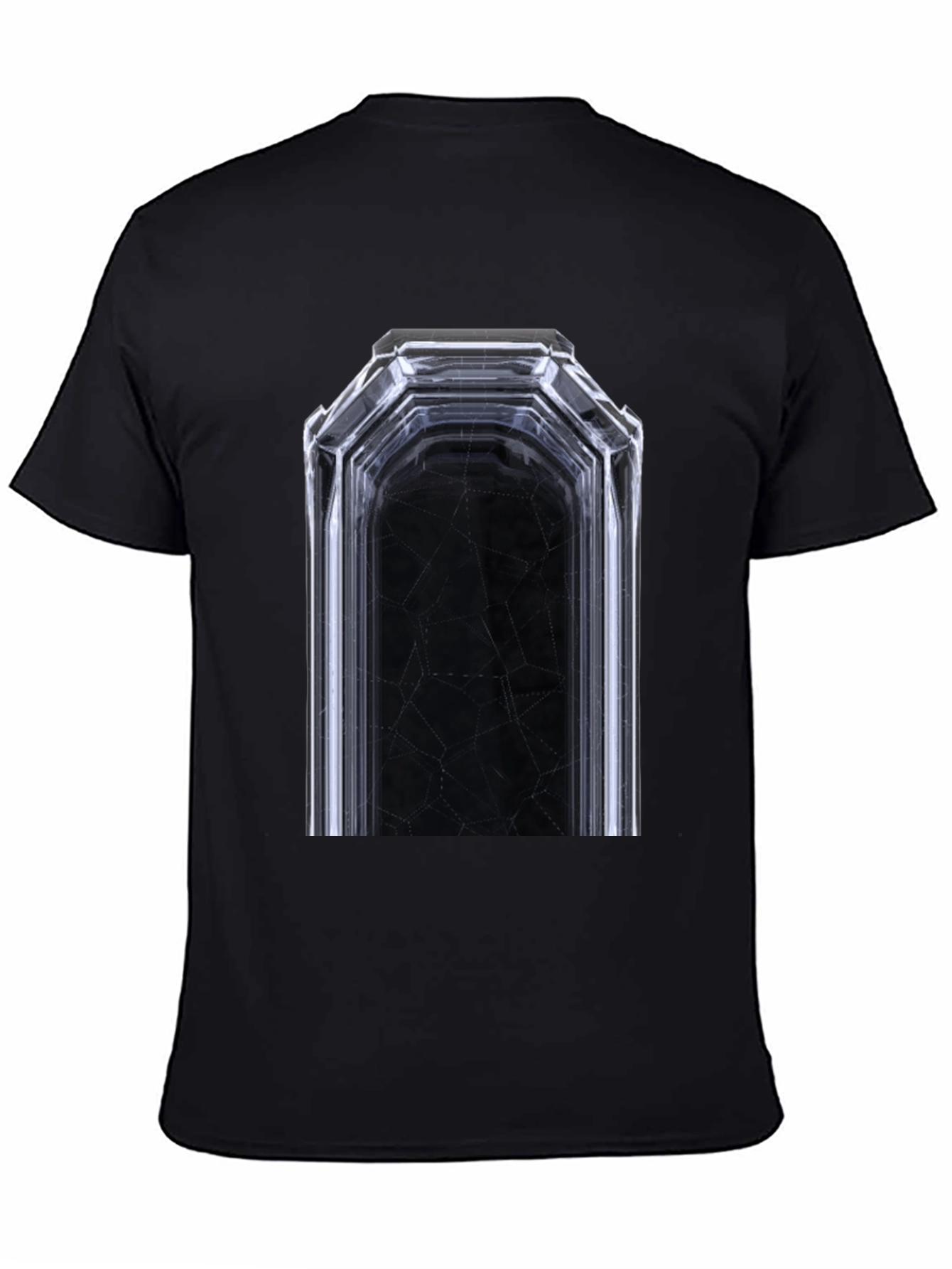 Geometric Tunnel Graphic Tee - Modern Black T-Shirt