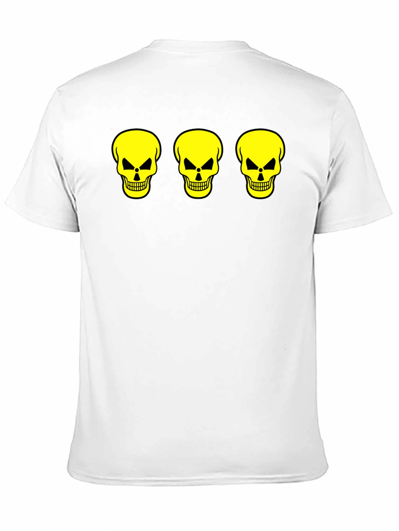 Skull Trio Graphic Tee - Black Cotton T-Shirt