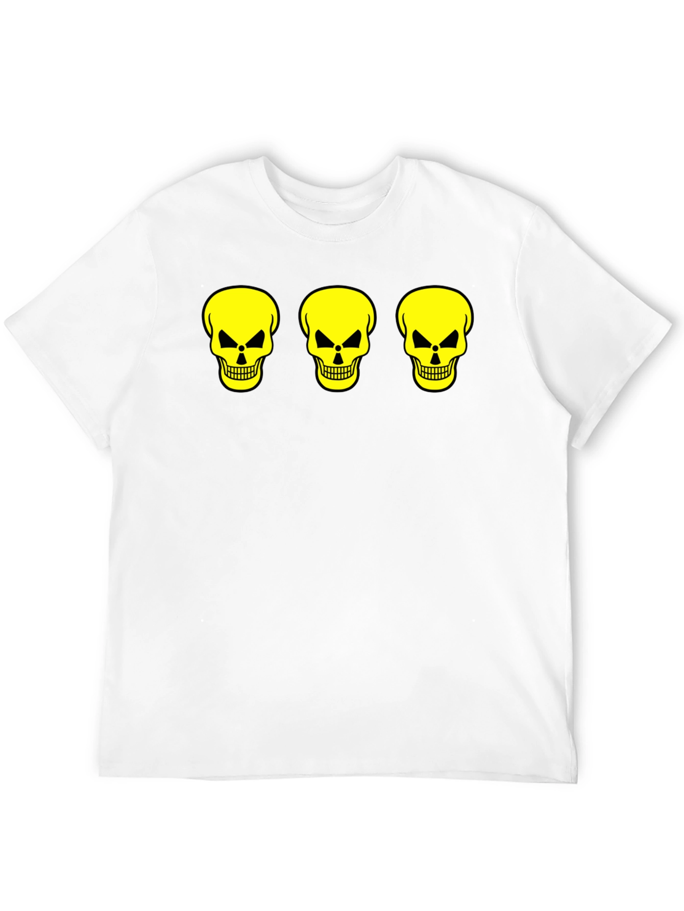 Skull Trio Graphic Tee - Black Cotton T-Shirt