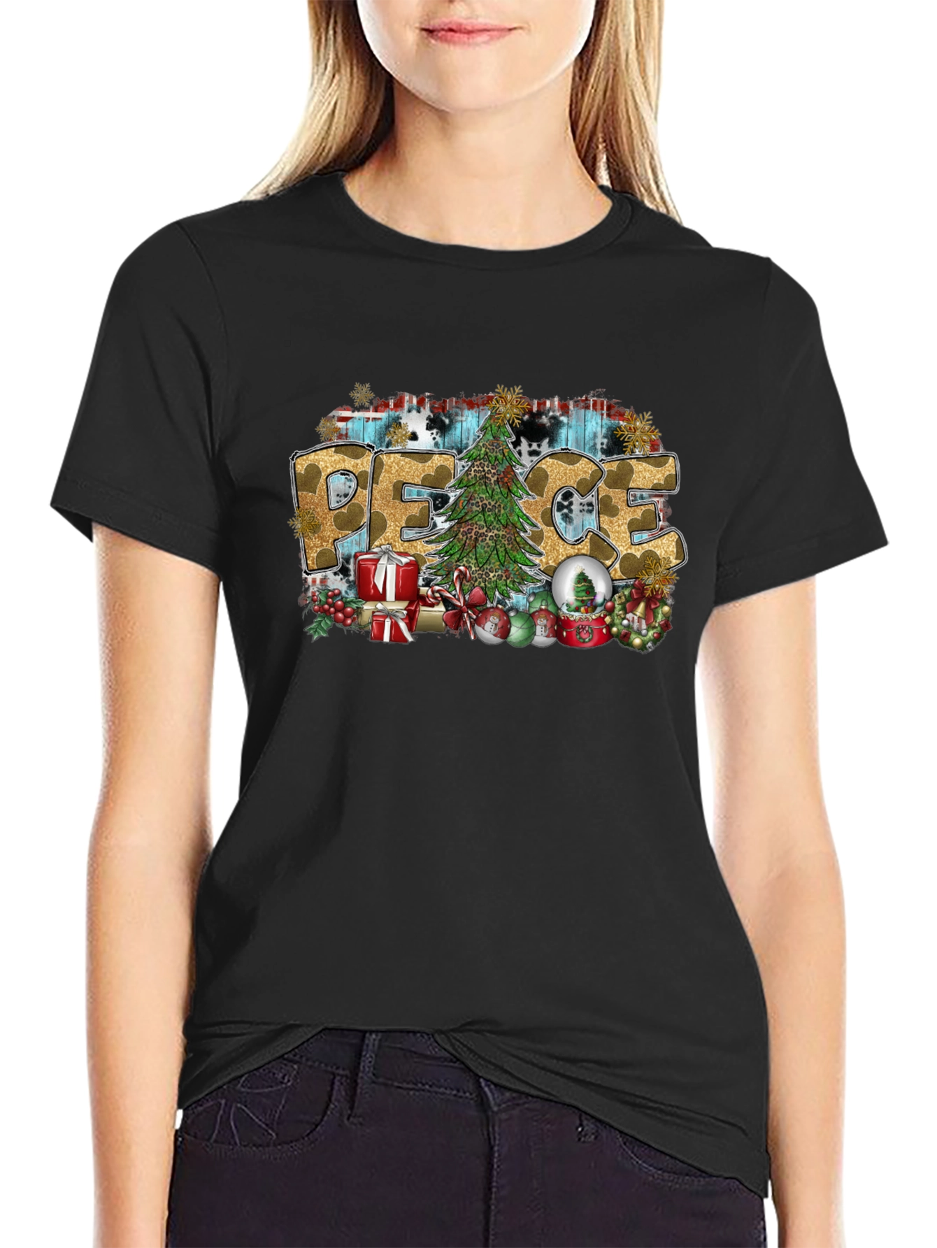Peace Christmas Graphic T-Shirt