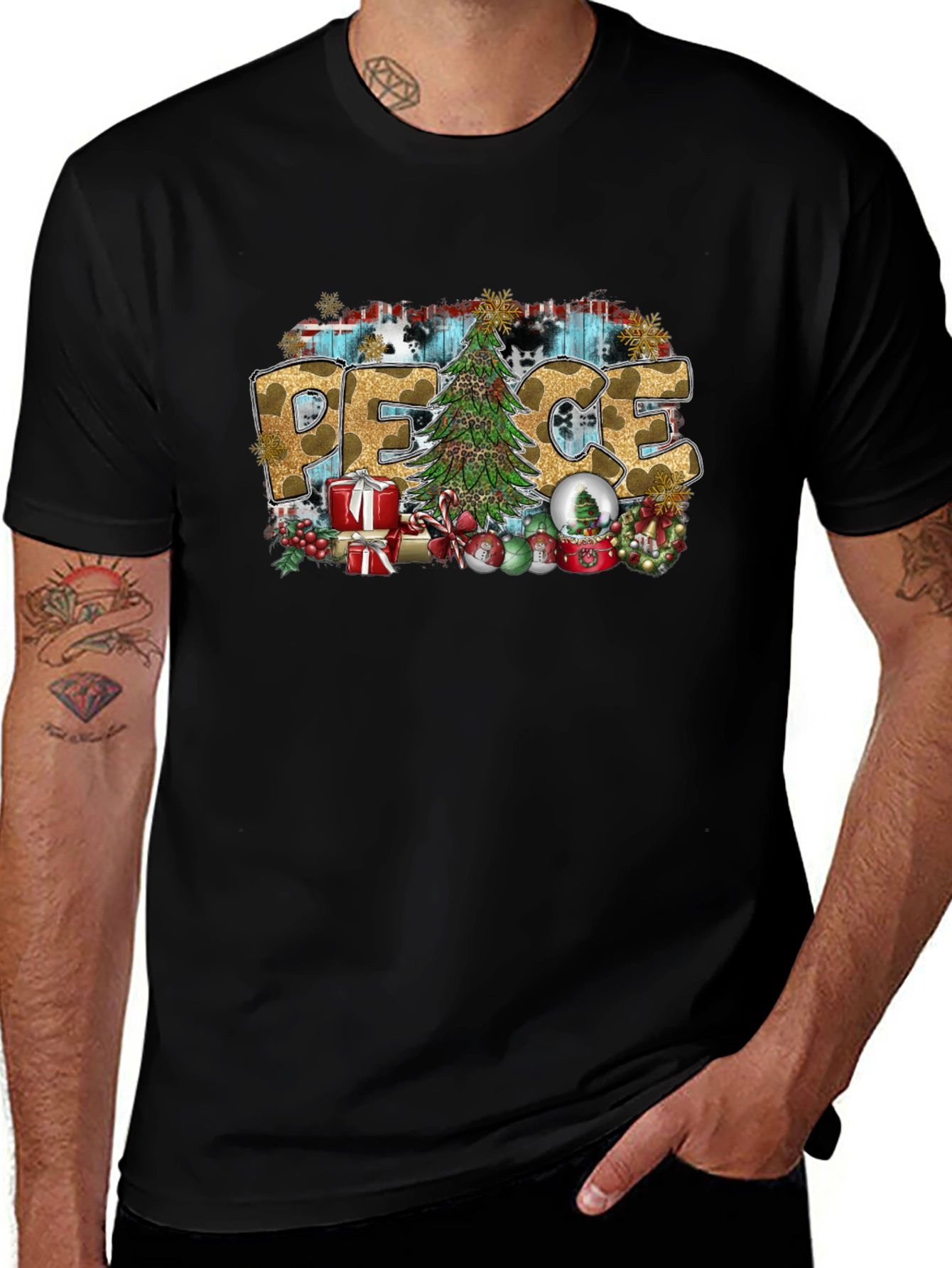 Peace Christmas Graphic T-Shirt