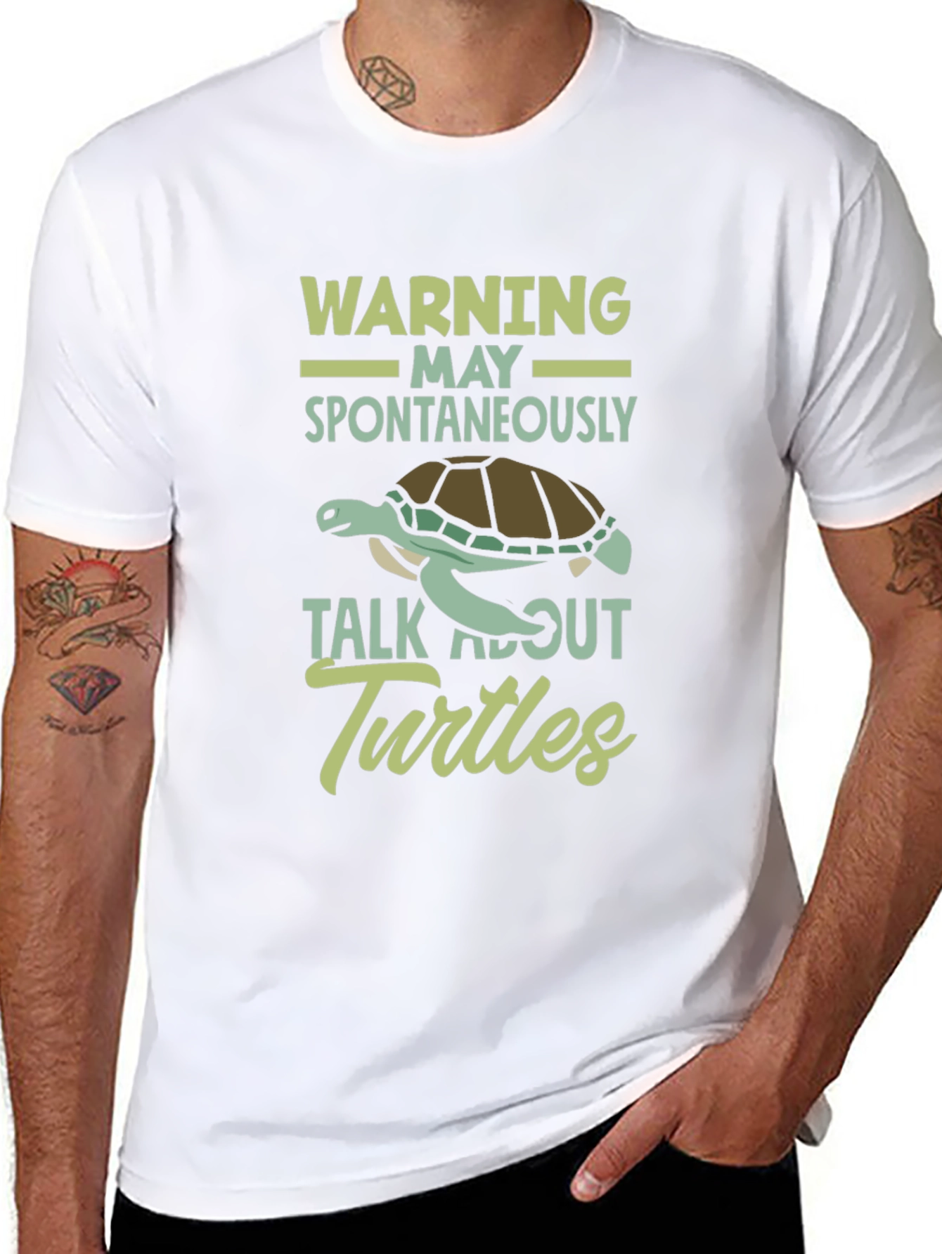 Warning May Spontaneously Talk About Turtles T-Shirt
