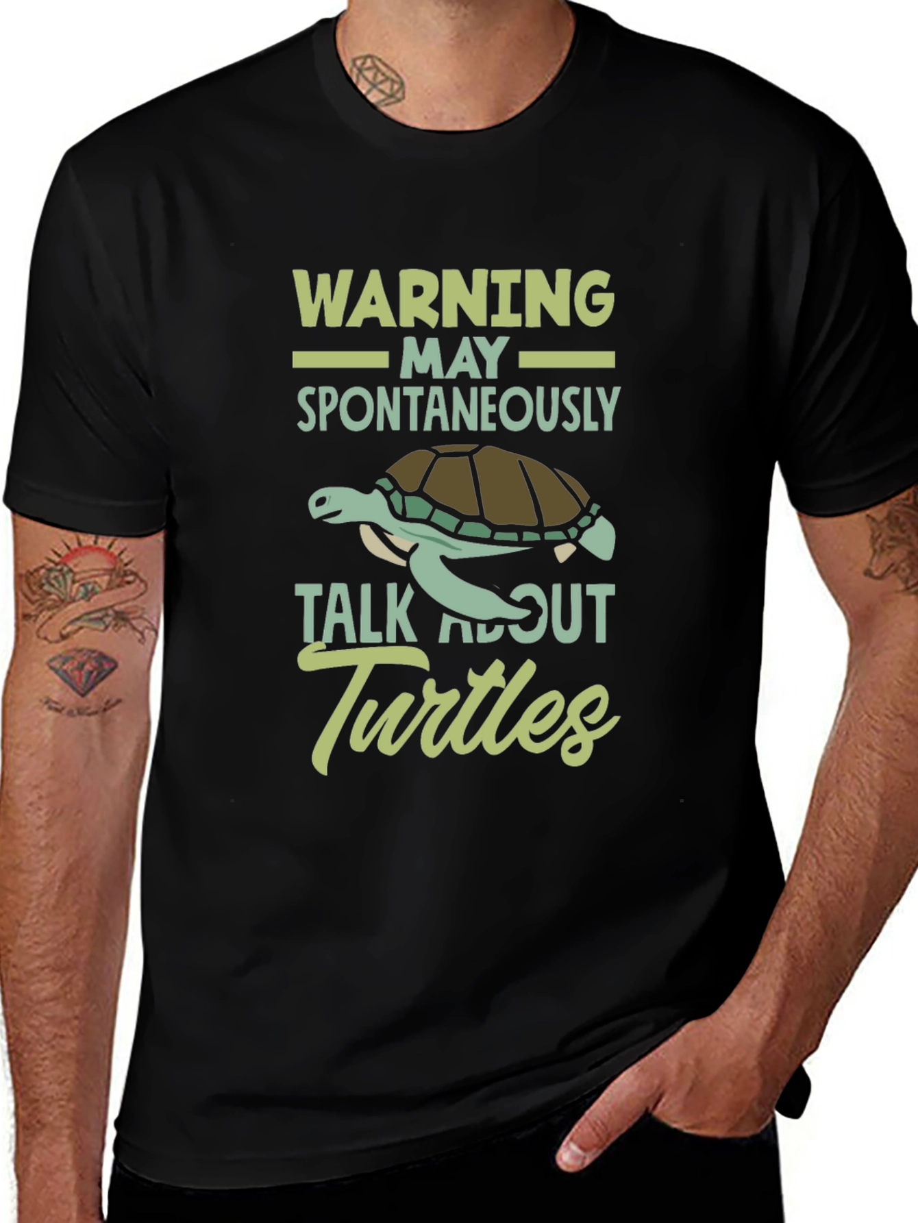 Warning May Spontaneously Talk About Turtles T-Shirt